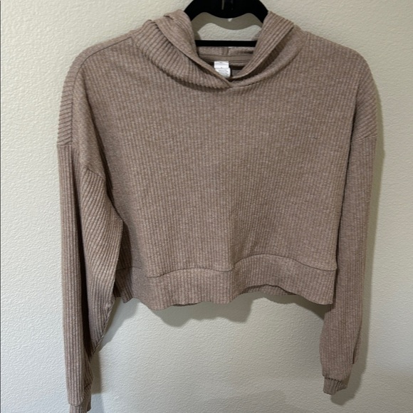 Muse Hoodie ALO Yoga Ribbed Knit Pullover in Beige - Picture 1 of 3